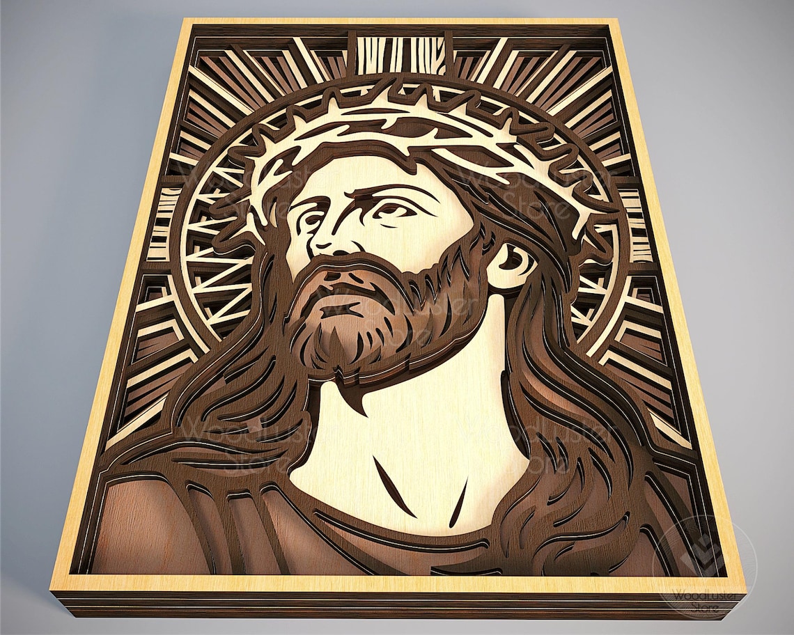 Jesus Christ Layered SVG File – Religious Laser Cut Design for Cricut ...