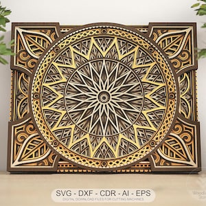 Multilayer Mandala SVG Laser cut file Wall Art Layer Mandala Svg Dxf, Mandala Svg for Cricut, Glowforge Svg Layer Mandala
