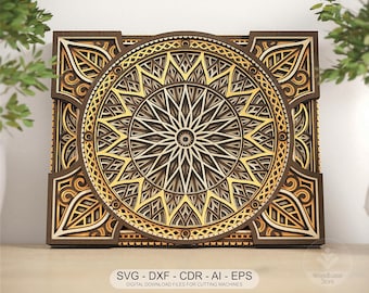 Multilayer Mandala SVG, Laser Cut Wall Art (Digital Download)