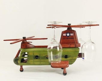 airplane wine holder, airplane wine rack, vintage airplane wine stand, wine bottle holder with glass rack, wine glass stand, pilot gifts