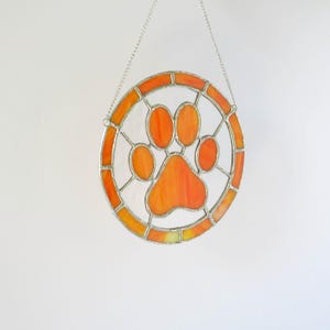 cat paw suncatcher, pet paw suncatcher, cat paw stained glass, dog paw suncatcher, cat mom gift, paw ornament, window decoration