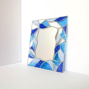 Handmade stained glass mirror, vintage mirror glass, wavy mirror, glass table mirror, stained glass design, decorative mirror, wall mirror
