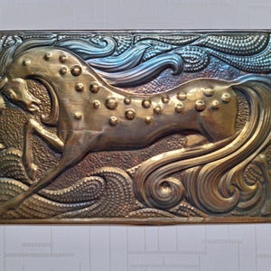 USSR copper chasing - Horse - Metal stamped picture