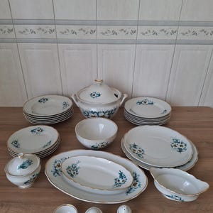 Vintage Ukrainian Dinnerware Set for 6 Persons