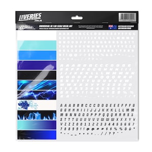 Mega Blue RC Windscreen Banner Kit – 1:10 Scale Custom Text Decal Set