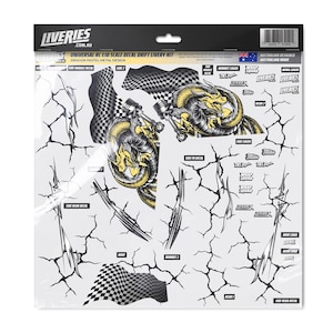 Dragon Pastel Metal - 1:10 Scale RC Drift Decal Sticker Kit | Metallic Samurai Livery
