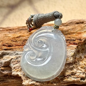 ICY Ruyi Jade Pendant Highly Translucent Authentic Grade A Jadeite (Burmese Jade)