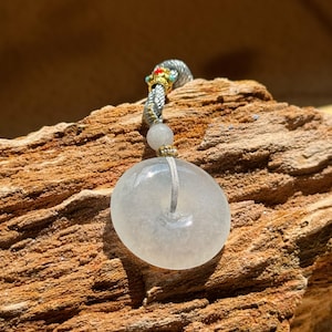 ICY  Donut “Pin An Kou” Jade Pendant Highly Translucent Authentic Grade A Jadeite (Burmese Jade)