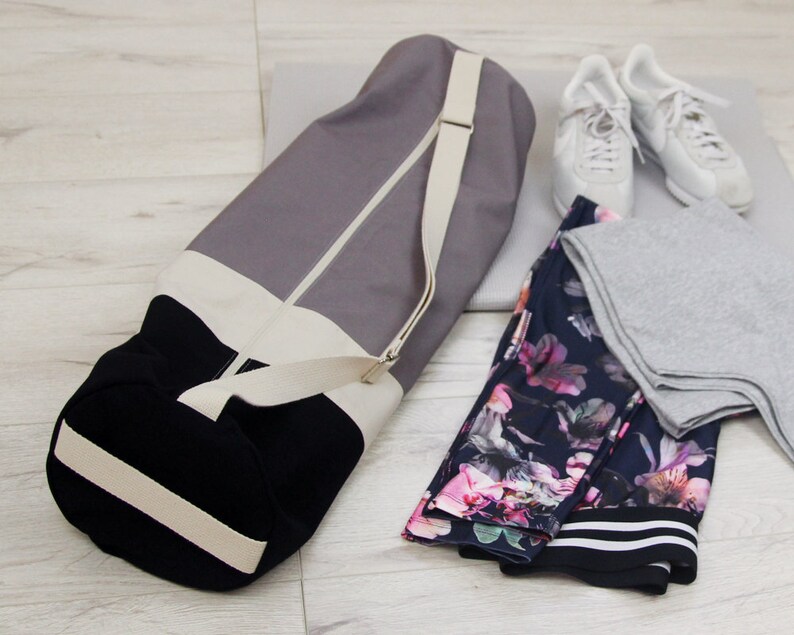 Black Yoga Mat Bag Yoga Bag Yoga Tote Yoga Gym Bag Etsy