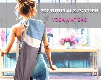 Yoga Mat Bag. PDF PATTERN & TUTORIAL with YouTube Video, Advanced Beginner Level, By BagyBags