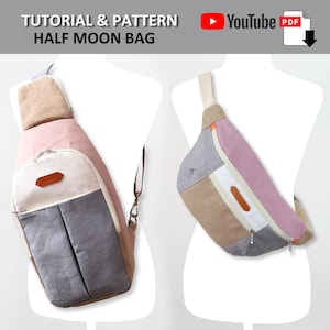 Sling Bag and Waist Bag Set. PDF TAPTTERN  & TUTORIAL with YouTube Video, Intermediate Level
