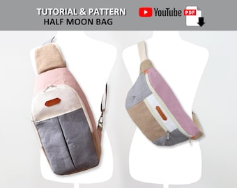 Sling Bag and Waist Bag Set. PDF TAPTTERN  & TUTORIAL with YouTube Video, Intermediate Level