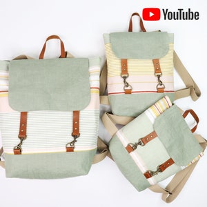 Classic Backpack. Mum and Kid Set. PDF PATTERN & TUTORIAL with YouTube Video, Advanced Beginner Level image 4