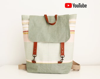 Classic Backpack. Adult Size. PDF PATTERN & TUTORIAL with YouTube Video, Advanced Beginner Level, By BagyBags