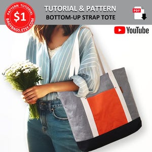 Spezial 1 Dollar, Bottom-Up Strap Tote. PDF ANLEITUNG & SET mit YouTube Video für Anfänger