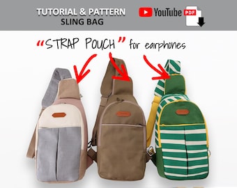 Create Your Own Sling Bag! PDF PATTERN & TUTORIAL with YouTube Video, Intermediate Level