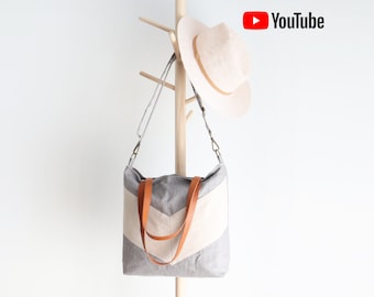 PDF PATTERN & TUTORIAL with YouTube Video, Chevron Tote. Medium Size. Advanced Beginner Level, By BagyBags