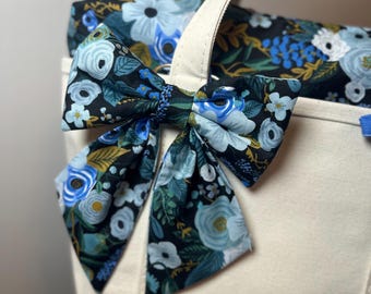 Floral, Gingham, Stripes, and More | Handmade Bow for Boat and Tote Bag | Coastal-Inspired Accessory | tote not included