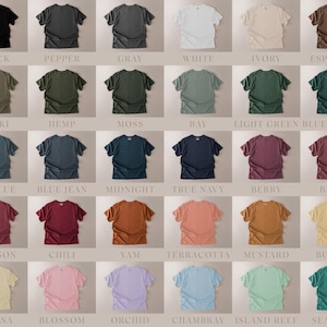 Elegant mockup collection of the Comfort Colors 1717 in on a soft ivory background.