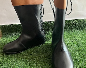 Medieval Leather Boots for Ren Faires | Handmade Renaissance LARP Cosplay Boots | Historical Footwear