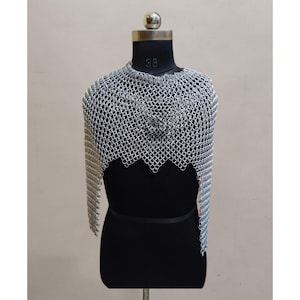 Aluminum Chainmail Collar with Open Sleeves: Renfaire Costume