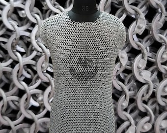 Medieval Chainmail Armor Shirt – Anodized Aluminum 9mm Round Riveted Rings – LARP Costume, Cosplay Armor