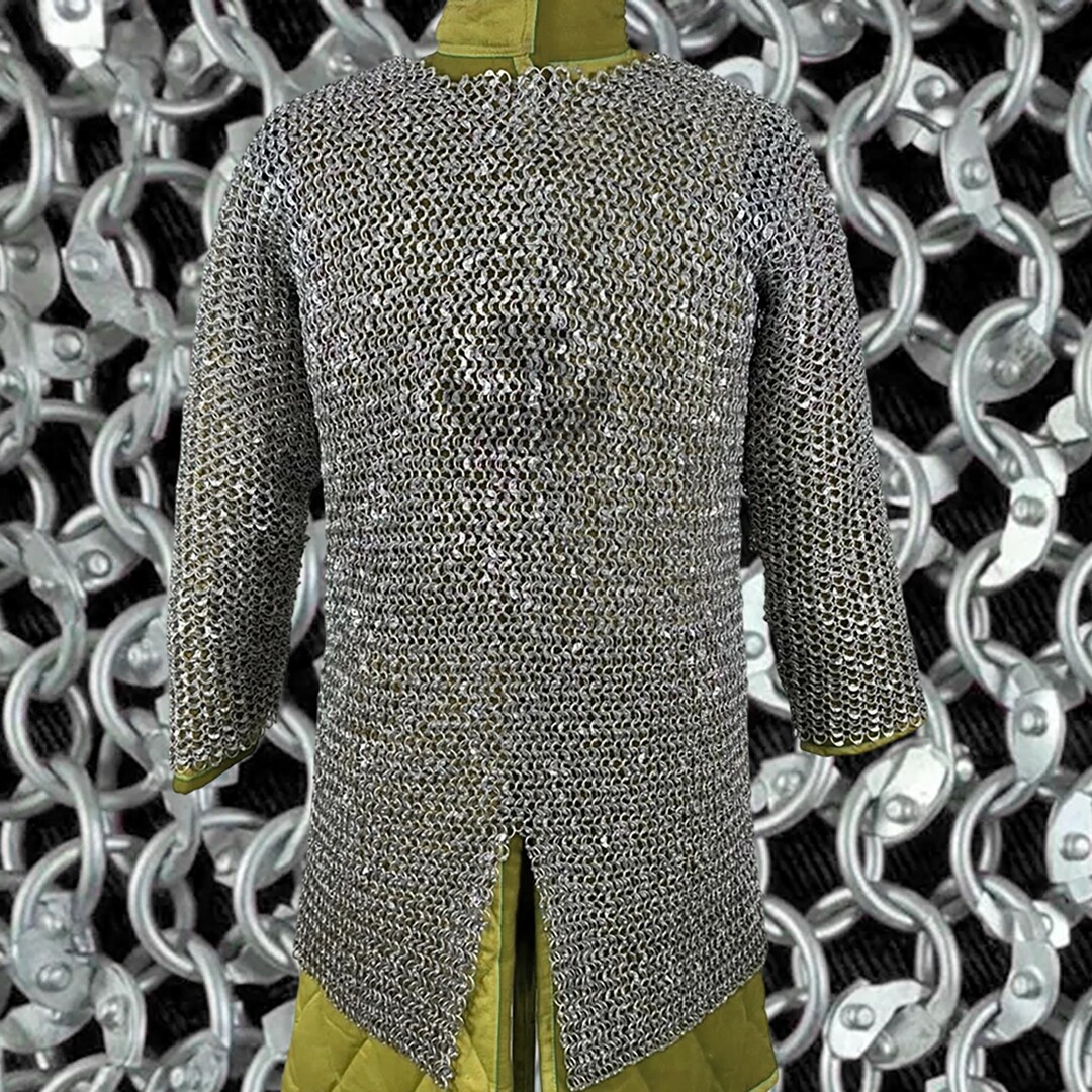 Aluminum Chainmail Hauberk 9MM Round Ring Riveted Every Ring Medieval ...