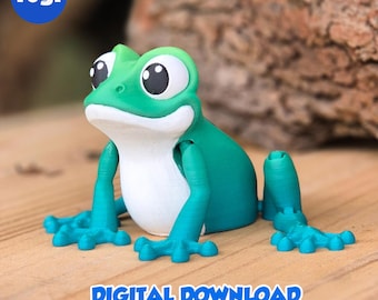 FROG - Stl and 3MF gidital file for 3D printing, flexible, articulated, toy