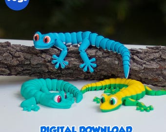 LIZARD - Stl and 3MF gidital file for 3D printing, flexible, articulated, toy