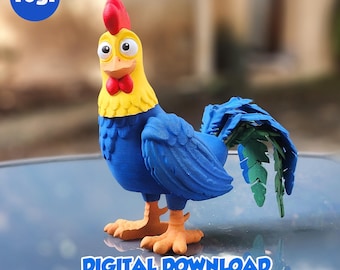 ROOSTER - Stl and 3MF gidital file for 3D printing, flexible, articulated, toy