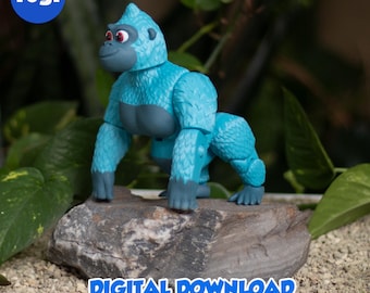 GORILLA - Stl and 3MF gidital file for 3D printing, flexible, articulated, toyCCCCCCCCCCCC