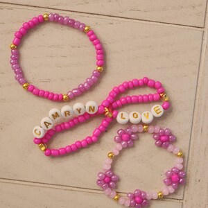 Custom Name Bracelet Trio – Personalized Beaded Set for Kids or Adults