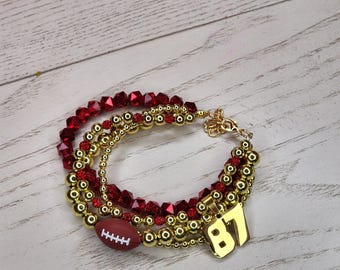 You Belong With 87” – Luxe KC Chiefs-Inspired Bracelet- Travis Kelce