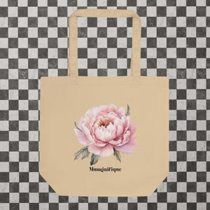 Tote Bag Mumgnifique | Sac coton bio pour maman | Idée cadeau Fête des Mères | Sac cabas cœur rouge | Accessoire éco responsable
