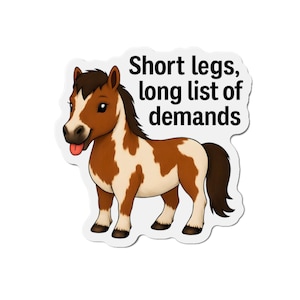 Quirky Mini Horse Magnet, Perfect Gift for Minatare Horse Lovers, Fun Kitchen Decor, Cute Office Accessory, Short Legs Demands