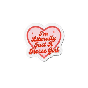 Heart-Shaped Horse Girl Die-Cut Magnets, Fun Gift for Equine Lovers, Cute Fridge Decor, Horse-Themed Gift, Perfect for Gifting