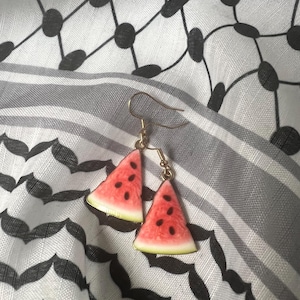 Watermelon Earrings, Handmade Palestinian Inspired Jewelry, Palestine Flag Earrings, Earrings, Gift For her