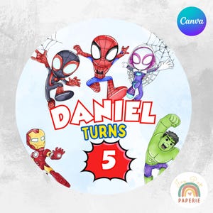 Sticker Para Cumpleaños De Spider-Man Clásico Con Bolsitas