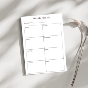 Weekly Planner Printable | A4 & A5 Digital Planner PDF| Minimalist Daily Organization Sheet | Weekly To-Do List Insert |Productivity Planner