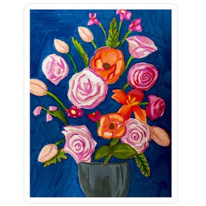 Flower Art-stickers (vinylbloemenstickers, botanische laptopstickers, natuurmuurdecoratie, autostickers tuin)