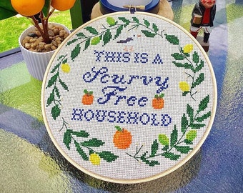 Scurvy Free Household Cross Stitch Chart - PATTERN ONLY - DIY