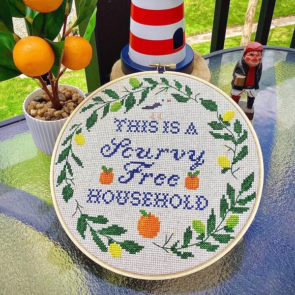 Scurvy Free Household Cross Stitch Chart - PATTERN ONLY - DIY