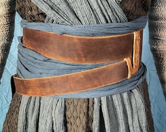 Rey Belt, Hero/TLJ Version - CUSTOM - Leather, made to order!