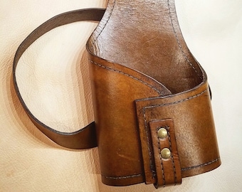 Rey Blaster Holster - NN-14 - Double-Sided Leather, hand-made, OOAK