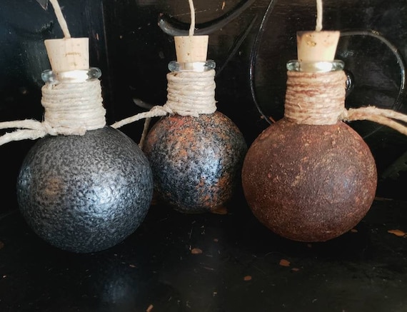 Pirate Grenade / “grenadoe” - Glass Rum Bottle / Flask - a