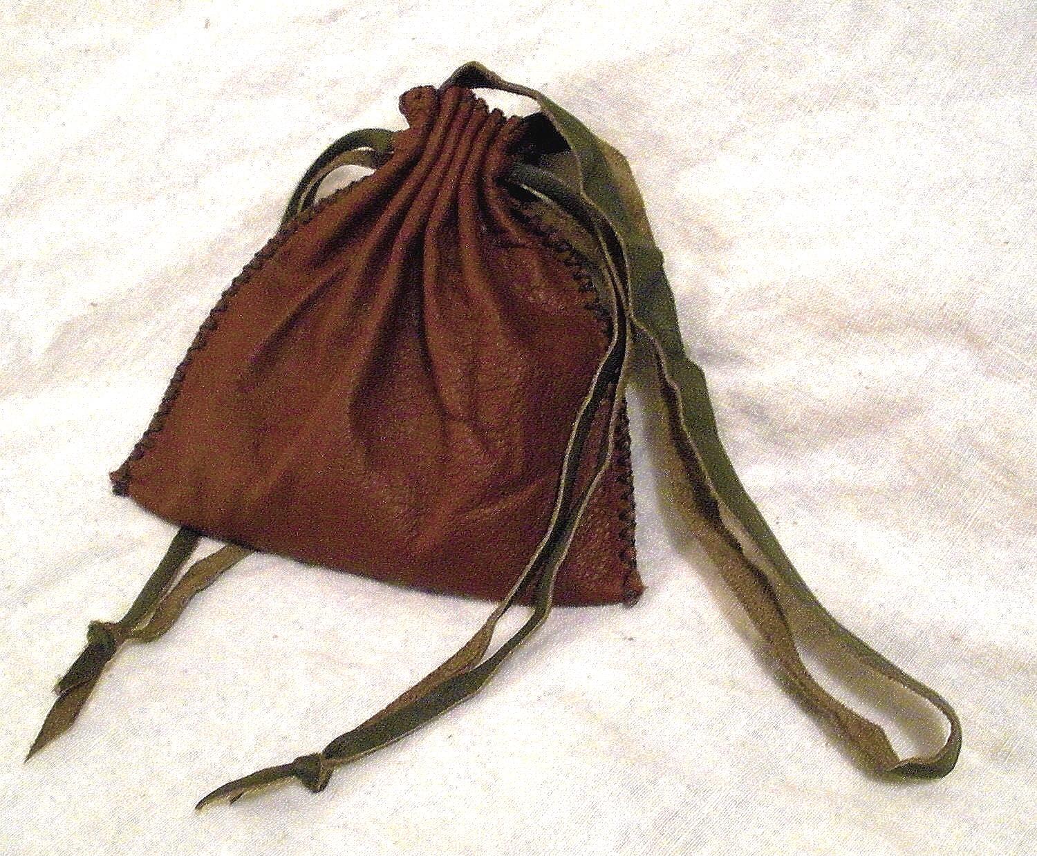 Haikyuu Cosplay Genuine Leather Dice Coin Bag Pouch Medieval Renaissance Brown Drawstring Small Leather Belt Pouch