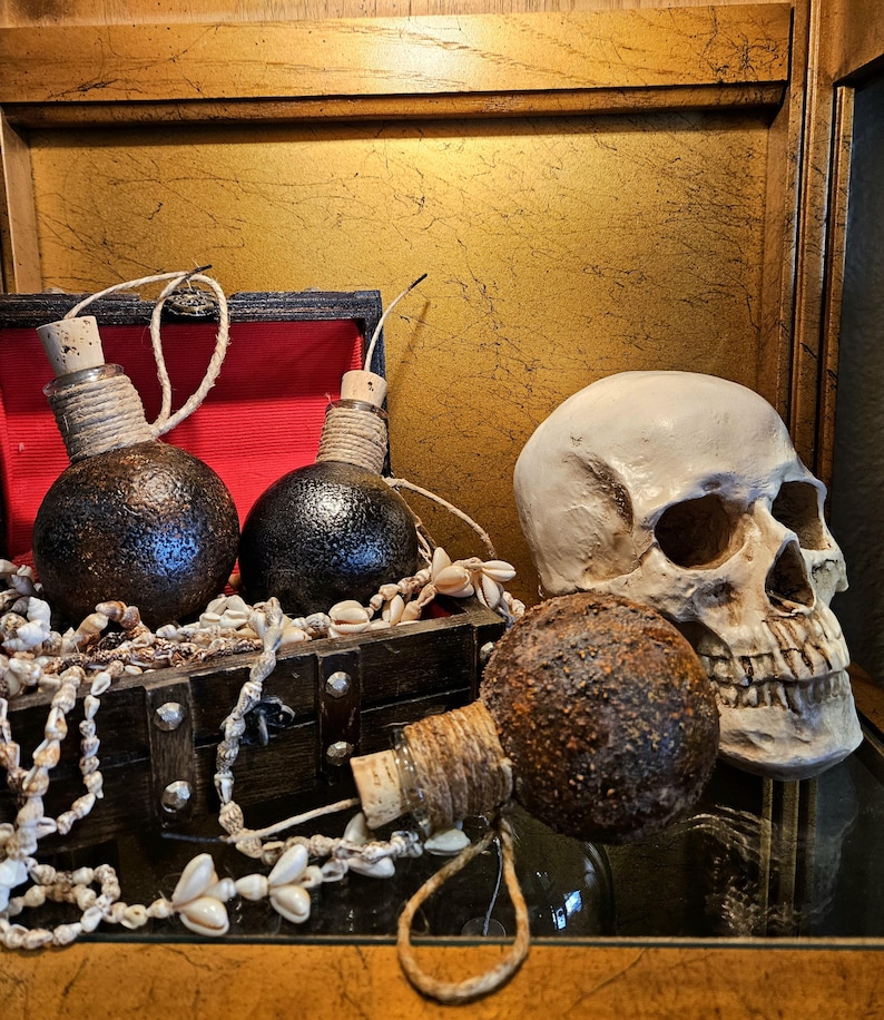 Pirate Grenade / “Grenadoe” - Glass Rum Bottle / Flask - a Castaway Trading ORIGINAL! image 2
