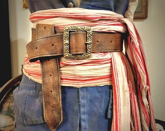 Jack Sparrow Pirate Belt - Curse of the Black Pearl Version - Made to Order - Premium Leather