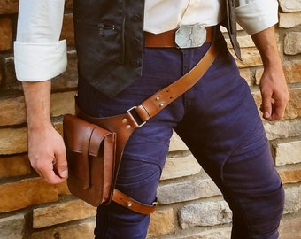 The "Smuggler" Belt/Utility Pouch - Harness/Holster Bag - Brown or Black