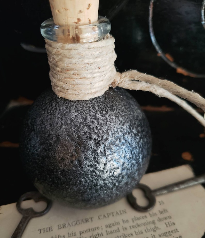 Pirate Grenade Glass Rum Bottle / Flask the Castaway Trading Etsy